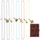 OLYCRAFT 12 Pack Notebook Elastic Ropes with Travel Pendants Notebooks Journal Charms Adjustable Elastic Bands Travelers Noteboo