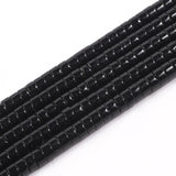 NITOPUPU 150Pcs 4 2mm Natural Black Onyx Spacer Stone Beads for Jewelry Making Supplies, Loose Semi Flat Round Gemstone Tube Be
