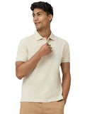 Xyxx Men'S Solid Regular Fit T-Shirt (Xy_Cr14_Polo Tshirt_1_Almond White