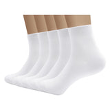 Serisimple Bamboo Men Breathable Crew Socks 5 Pairs (Large, White)