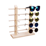 TANG SONG Solid Wood Glasses Display Holder Sunglasses Display Holder Wood Glasses Display Rack Double Linen Glasses Showcase (D