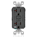 Leviton GFCI WeatherResistant Outlet, 20 Amp, Self Test, Non TamperResistant with LED Indicator Light, Outdoor Locations, GFWR