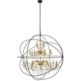 Living District Cordelia 24-Light Transitional Metal Pendant In Black And Gold