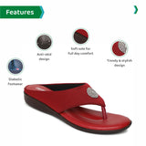 Ortho Joy Fancy Doctor Slipper For Women || Orthopedic Fashionable Women Slipper,Red,3,B0BRNM9851
