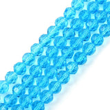 500pcs Czech 6mm Faceted Round Crystal Glass Loose Beads Spacers Bulk Aquamarine Blue for DIY Craft Jewelry Making CC2R610