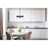 Living District Indoor Modern Home Decorative Bright Ceiling Eclipse 3 Lights Black Pendant With Clear Glass
