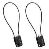 2 PCS Compact Design Resettable 4-Digit Combination Padlock with 12 Inches Long Cable, Small Cable Locks with Combination Durabl