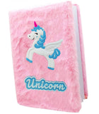Neel 1Pcs Fur Diary For Girls Personal A6 Size Diary Unicorn Furry Diary For Girls Cute Soft Unicorn Fur Notebook With Ruled Pag
