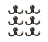 QCAA Premium Double Robe Hook, 2-3/4, Zinc Die Cast, Classic Oil-Rubbed Bronze, Made in Taiwan, 6 Pack