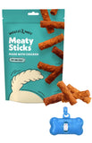 Wiggles & Wags Meaty Sticks Chicken Dog Treats, 16 oz, with DN Essentials Bone Shaped Waste Bag Dispenser & Roll