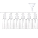 TecUnite 6 Pack Small Pump Bottles Clear Travel Bottle Plastic Empty Spray Dispenser Hand Lotion Sanitizer Refillable Accessorie