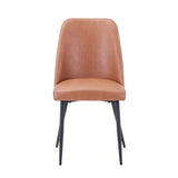 Jofran Maddox Mid-Century Modern Faux Leather Upholstered Dining Chair Set Of 2, Light Brown