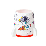 24x7 eMall Astronaut Pen Holder Stationery Holder Cup Pencil Holder DIY Stickers Included (White) Premium