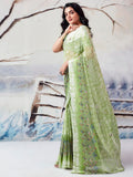 Satrani Womens Pure Georgette Saree (3633S109N_Pista Green)