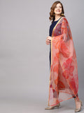 Anni Designer Women'S Cotton Blend Straight Solid Kurta With Pant & Dupatta (Jhony Blue-Nwst_M_Dark Blue_Medium),Dark Blue,M,Cotton Blend,Regular,Dupatta