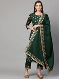Gosriki Women'S Cotton Straight Kurta With Pant & Dupatta (Kptd-Cot-10079-Green_S-Go_Green_Small),Green,,B09NVPBJ7R