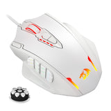 Redragon M908 Impact RGB LED MMO Gaming Mouse with 12 Side Buttons, Optical Wired Ergonomic Mouse with Max 12,400DPI, High Preci