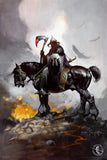 Death Dealer by Frank Frazetta Poster Viking On Horse Horseback Bloody Axe Gothic Fantasy Wall Art Cool Wall Art Print Poster 12