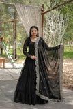 Fashion Basket Georgette Anarkali Dress For Women Black