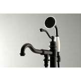 Kingston Brass Ks7130Abl English Country Tub Faucet, 9-3/4 Inch In Spout Reach, Matte Black