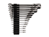 TEKTON Flex Head 12Point Ratcheting Combination Wrench Set with Modular Wrench Organizer, 15Piece (1/41 in.) | WRC95301