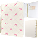 Stanoha Cute Spiral Notebook Lined Journal B5 Note Book with Pocket, Bow