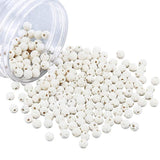 NBEADS 6mm Natural Dyed Lava Beads, About 250 Pcs White Rock Gemstone Round Loose Beads for DIY Jewelry Bracelet Necklace Making