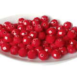 Chengmu 10mm Ceramic Red Rondelle Glass Beads for Jewelry Making, 200pcs Faceted Briolette Crytal Spacer Beads for Bracelet Neck