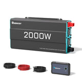 RENOGY REGO 2000W Pure Sine Wave Power Inverter, 12V DC to 120V AC, 4000W Peak Power, 16.4FT Remote Controller, Solar/Car/RV Inv