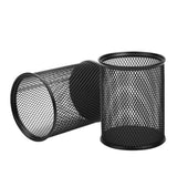 Amazon Brand Umi Black Round Mesh Pen Stand Pencil Holder Pack of 2 Pc