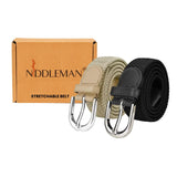 Niddleman Women Stretchable Braided Elastic Belt, No Holes Adjustable, Casual And Formal Wear (Black, 38)