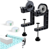 Tabletop Gift Wrapping Tool with Tape Dispenser-2 Pack Adjustable Wrapping Paper Table Clamps with 2 Tapes-Perfect for Christmas