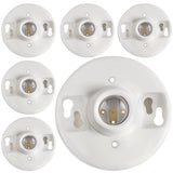 Saysurey 6 Pcs E26 Medium Base Ceiling Lamp Holder Keyless Light Sockets White Bulb Socket Incandescent Fluorescent CFL Lamp Hol
