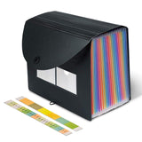 Smitex File Organizer, 24 Pocket Expanding File Folder Organizer Letter Size, Accordion Filing Folders For Documents With Divide