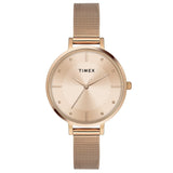 Timex Analog Watch For Women With Rose Gold Round Dial & Rose Gold Mesh Bracelet Band Water Resistant Women'S Wrist Watches - Tw