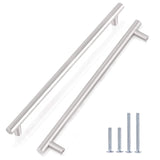 Gobrico Satin Nickel Cabinet Handles 10 inch Hole Center, T Bar Brushed Nickel Cabinet Knobs, Stainless Steel Drawer Pulls Dress
