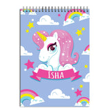 Moms Charm Custom Cover Drawing Book/Sketch File Any Name/Design Unicorn Personalize with Name 100 GSM Paper 7.5 * 11