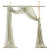 Floroom Wedding Arch Draping Fabric 2 Panels 20Ft Sage Green Chiffon Fabric Drapes Arbor Drapery Wedding Ceremony Reception Swag