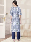 Pinkmint Kurta Set For Women Cotton Printed Straight Kurta With Pant (Pack Of 1) Multicolor8 M