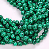Zenkeeper 108 Pcs Malachite Beads for Jewelry Making 8 MM Green Malachite Gemstones Loose Beads for Bracelet Making