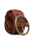 Art N Vintage Women Genuine Leather Belt Fashion Dress Belt With Single Metal Buckle Tan (36 38)
