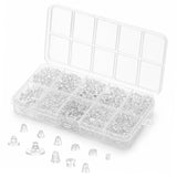 10 Styles 1250Pcs Silicone Earrings Backings Lifters,Hypoallergenic Rubber Plastic Clear Soft Earring Backs Cluth Ring Stopper R