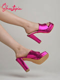 Shoetopia Women'S Heeled Sandal-2 Kids Uk (Girls-Hippo-Magenta)-Eu35,Magenta,2,B0D4VQT216