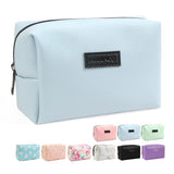 MAANGE Small Makeup Bag For Purse, Travel Cosmetic Bag Makeup Pouch PU Leather Portable Versatile Zipper Pouch For Women (Pink)