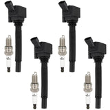 ECCPP 4 ignition coils with 4 iridium Spark Plugs,UF673,coils packs,for Dodge Dart 2013-2016 & Fiat 500 2012-2017,1.4L68081914AC