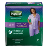 Depend Womens Night Defense PullOn Underwear Medium, 30/Case