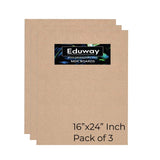 Eduway 16X24 Inch Mdf Board Wood Sheet For Mandala , Lippan, Resin Art & Craft, 4Mm Thick, Pack Of 3 - Premium Cardboard Materia