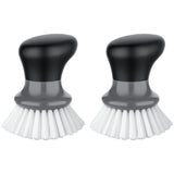 MR.SIGA Dish Scrub Brush, Palm Brush Dish Scrubber with Ergonomic Grip, Kitchen Brushes for Dishes, Gray, Pack of 2