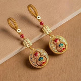 VELUZA 2pcs Wealth Luck Creative Decoration Pendants, Including Pixiu and God of Wealth Pendant, Keychain, Bag Accessories, Bedr