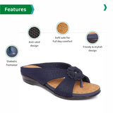 Ortho Joy Fancy Doctor Slippers | Soft Sandal For Women | Comfortable Footwear For Women,Navy Blue,5,B09VLFRRG2